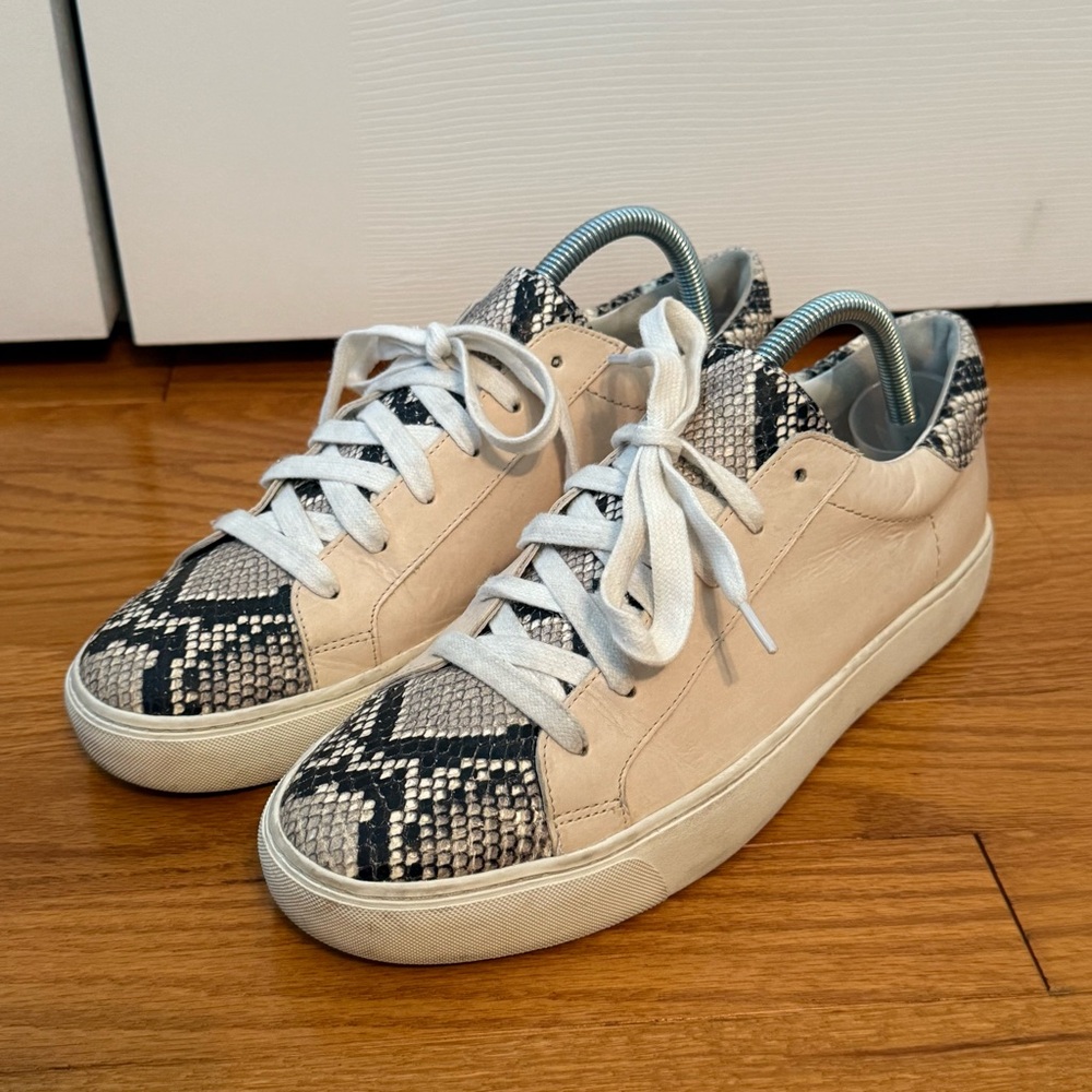 Veronica Beard Bibi Leather Python Print Sneakers - image 2